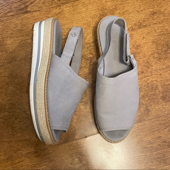 Timberland Grey Espadrille Wedge Sandal 8 - Picture 3 of 11